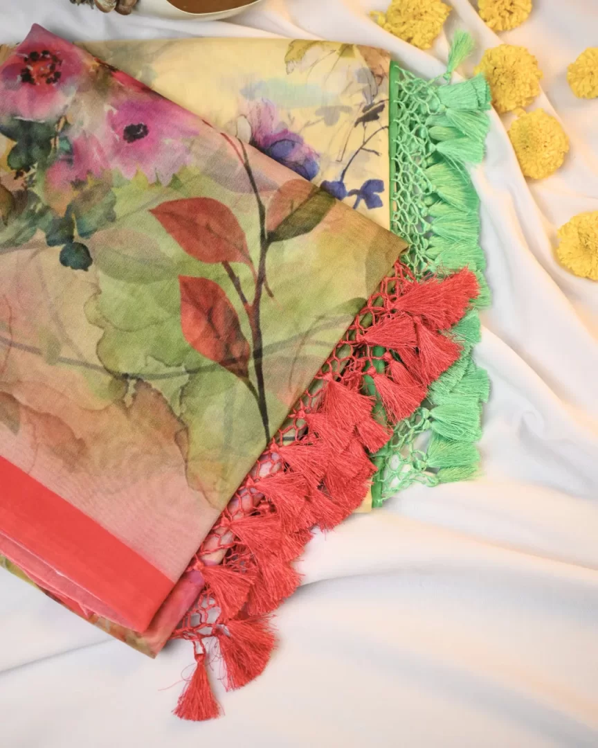 Banarasi Organza digtal Print sarees