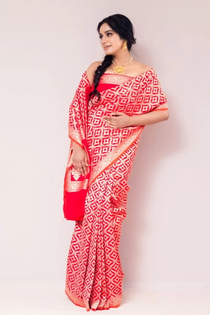 Red Blended Silk Saree