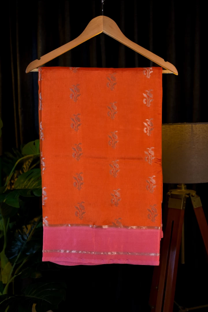 Orange Seiko Silk Saree