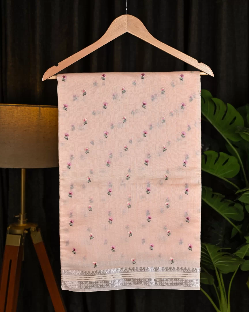 Light Pink Chanderi Silk Saree
