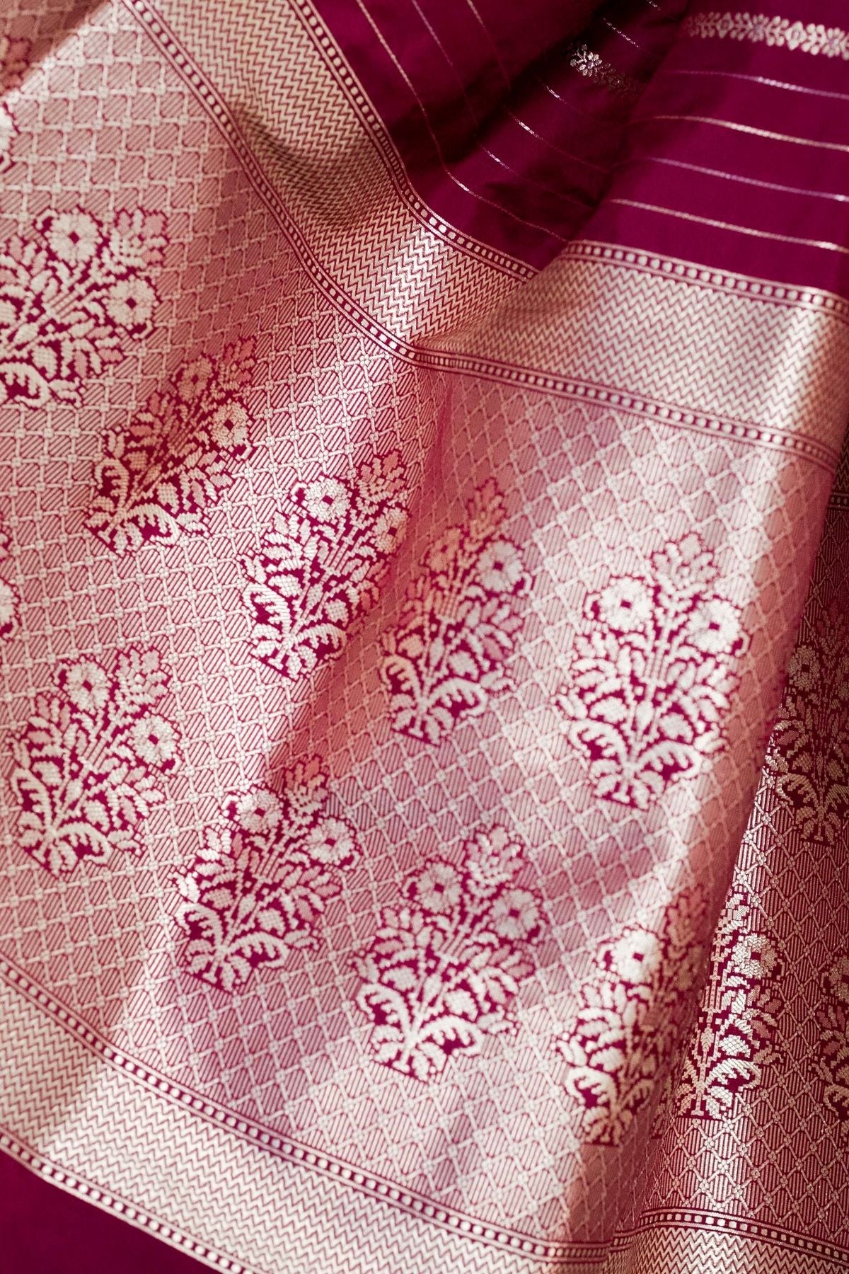 Wine Color Mushroo Silk Saree