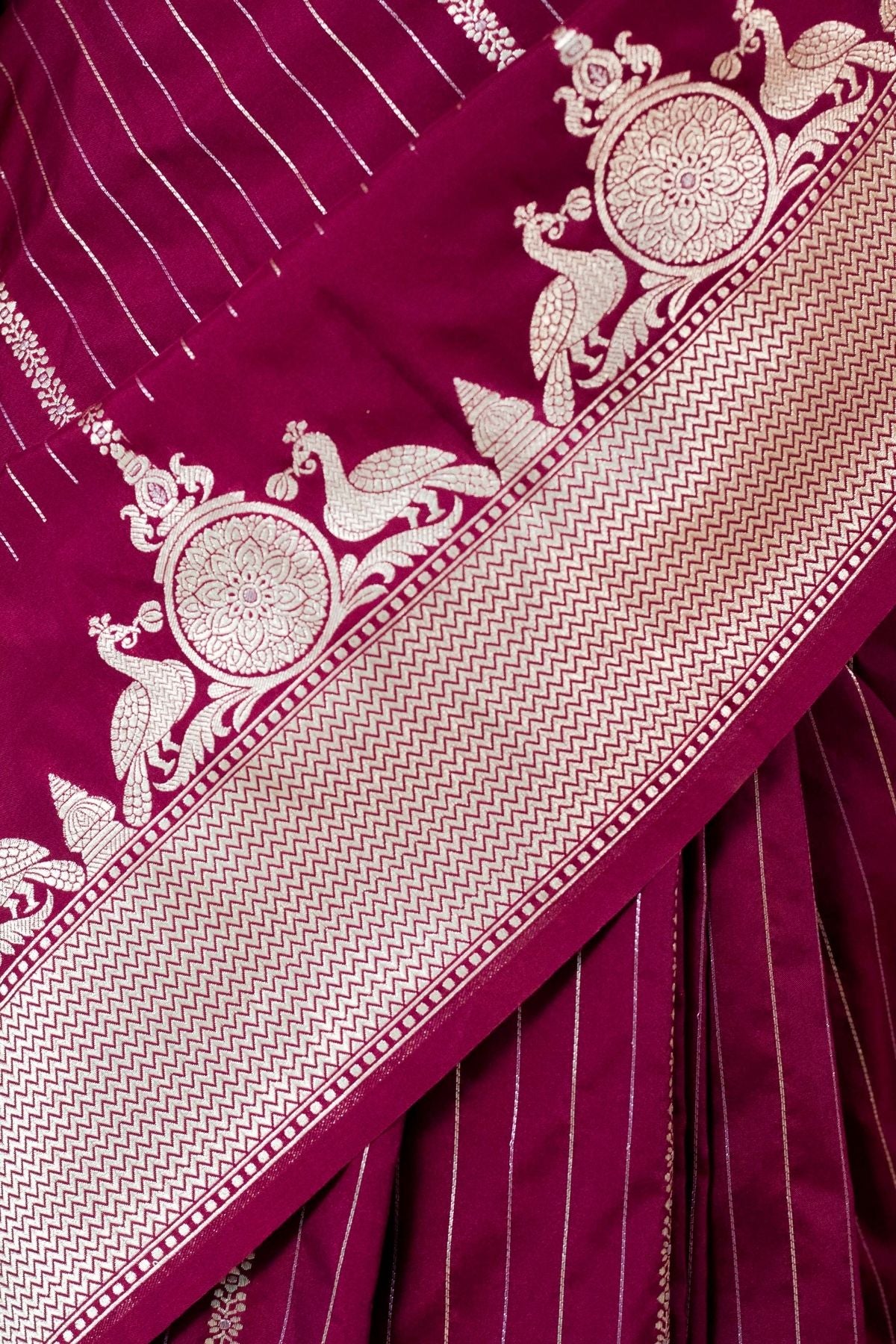 Wine Color Mushroo Silk Saree