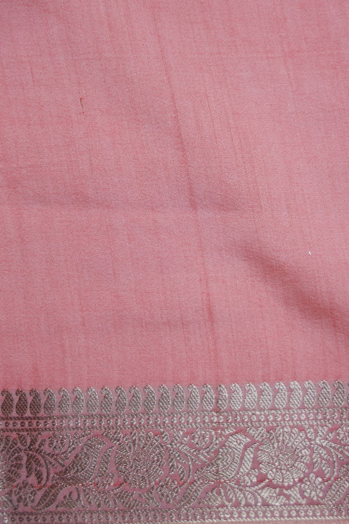 Dusty Pink Mango Silk Saree
