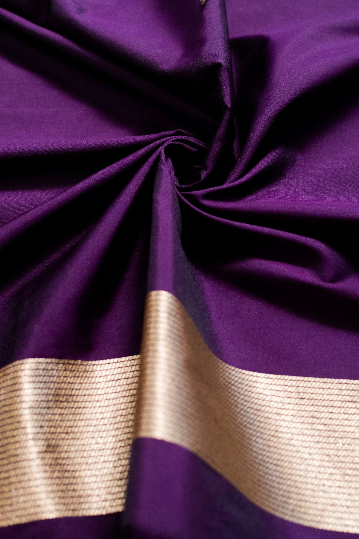 Purple Mushroo Silk Banarasi Saree