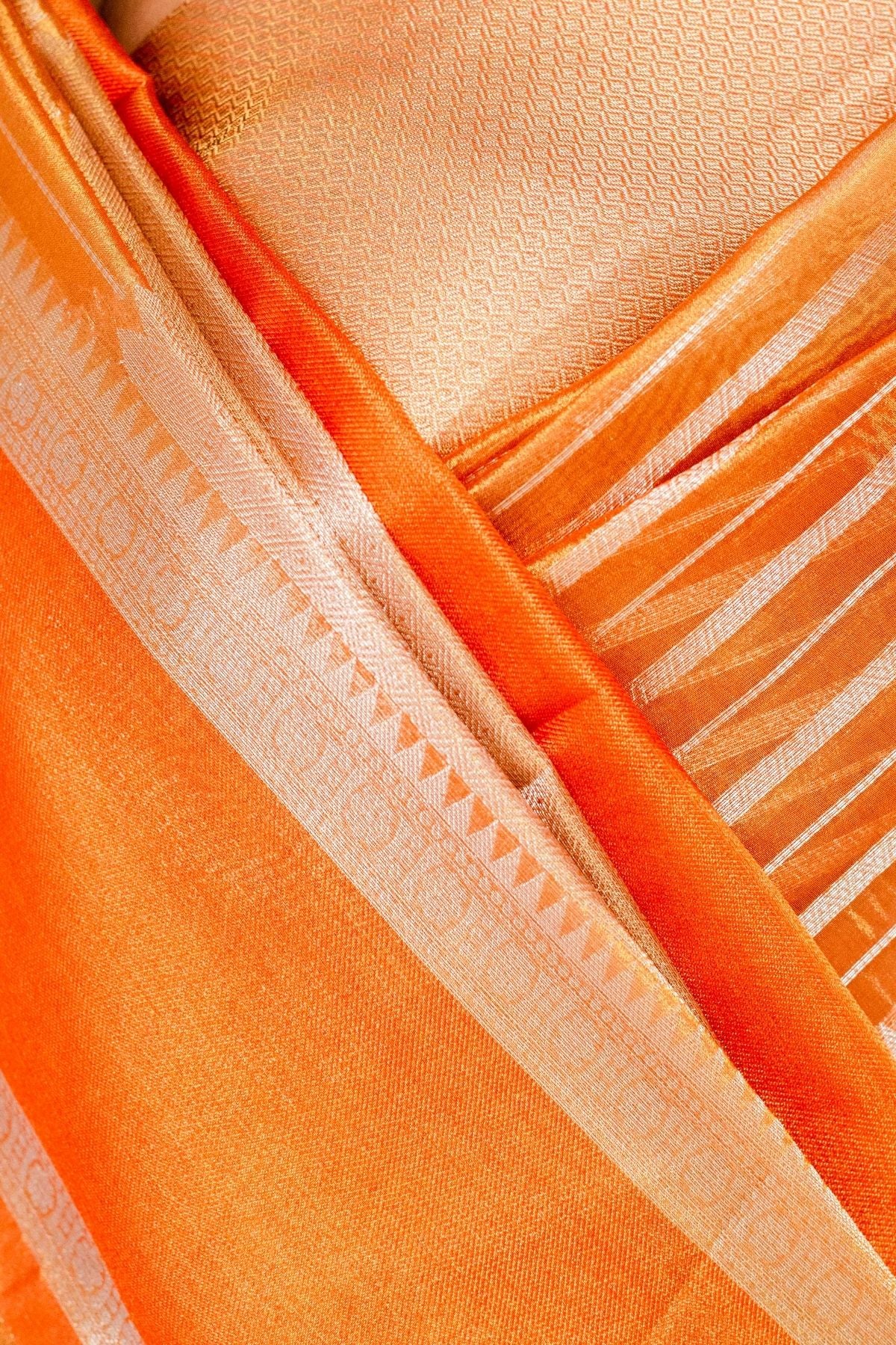 Orange Tissue Weave Saree