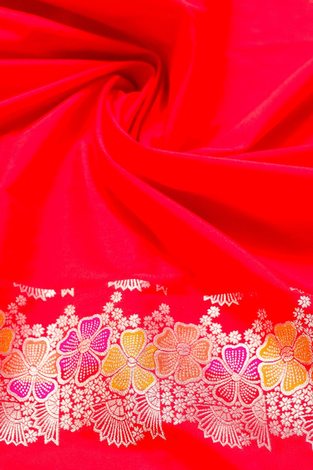 Red Mushroo Silk Saree
