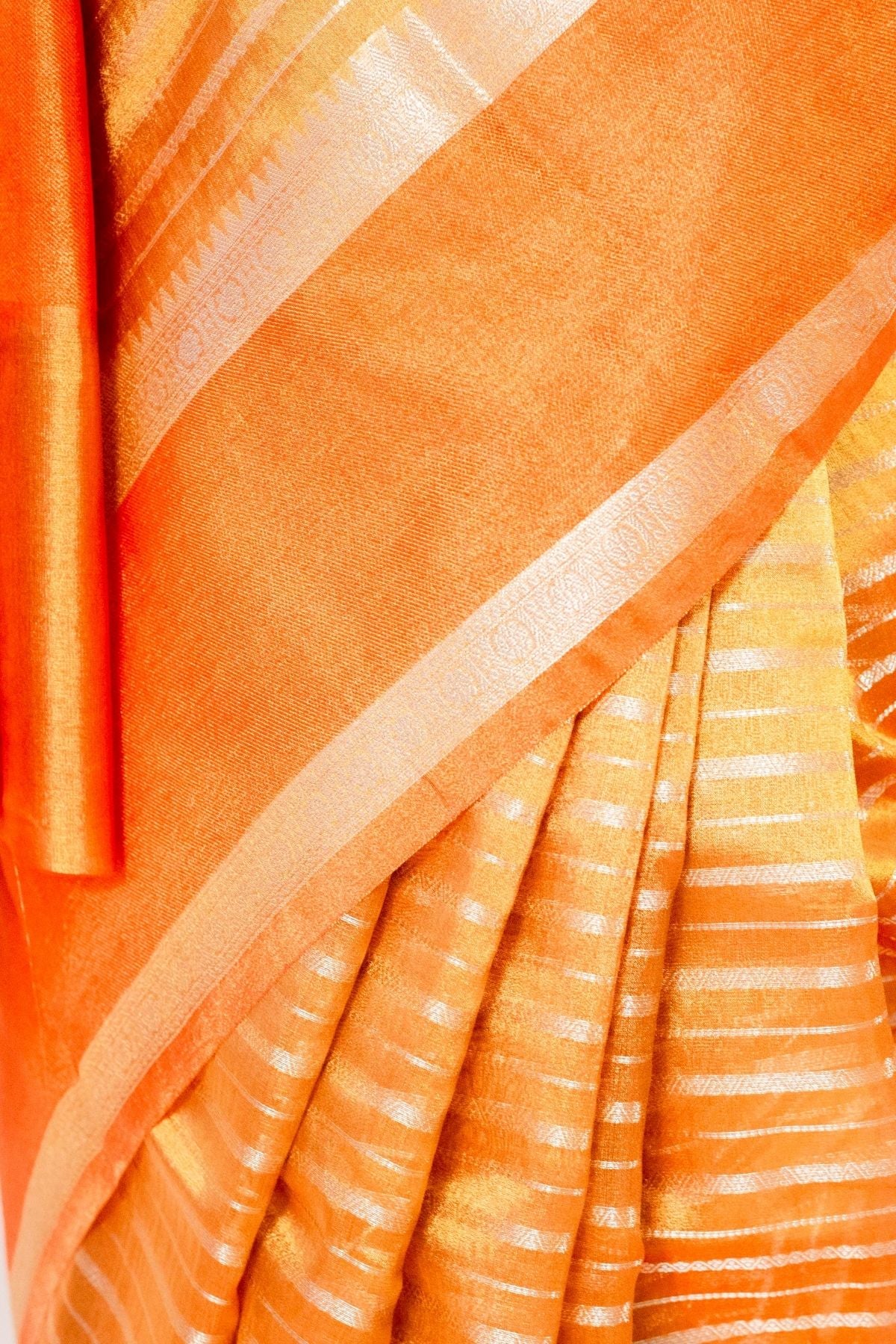 Orange Tissue Weave Saree