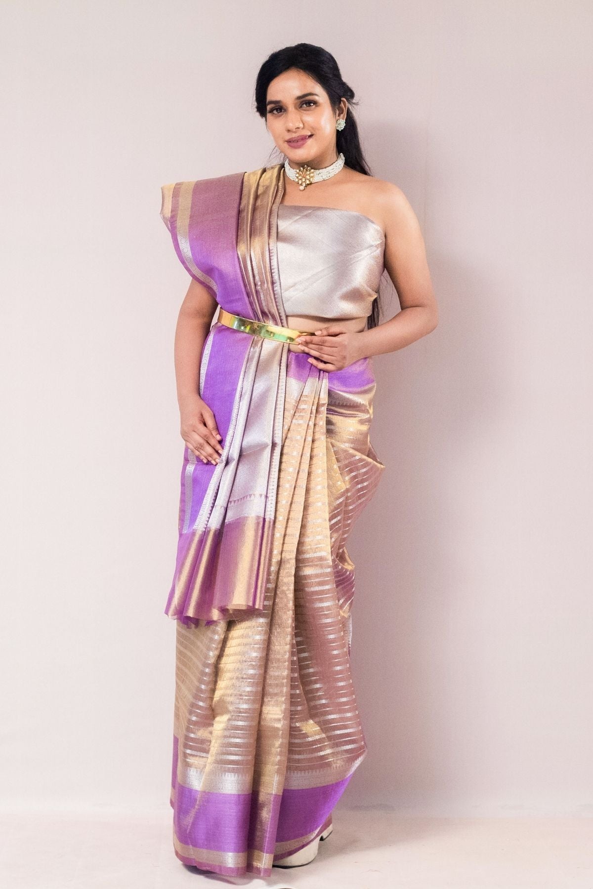 Mauve Tissue Banarasi Weave Saree