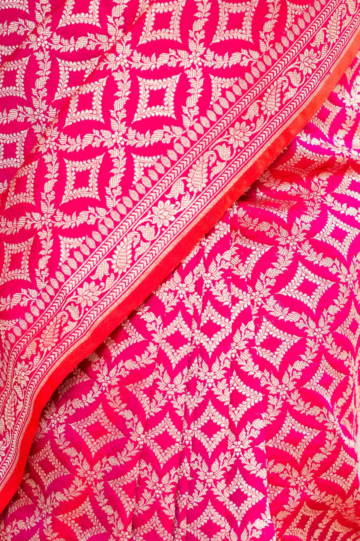 Fuchsia Pink Blended Silk Saree