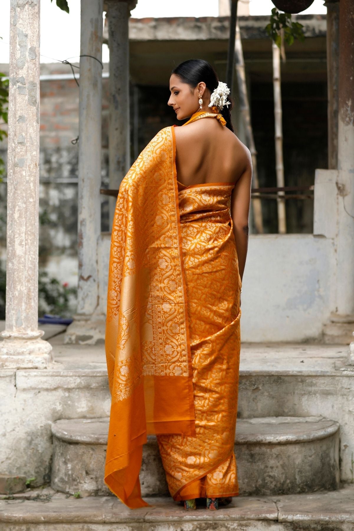 Mustard Blended Iktara Silk Saree