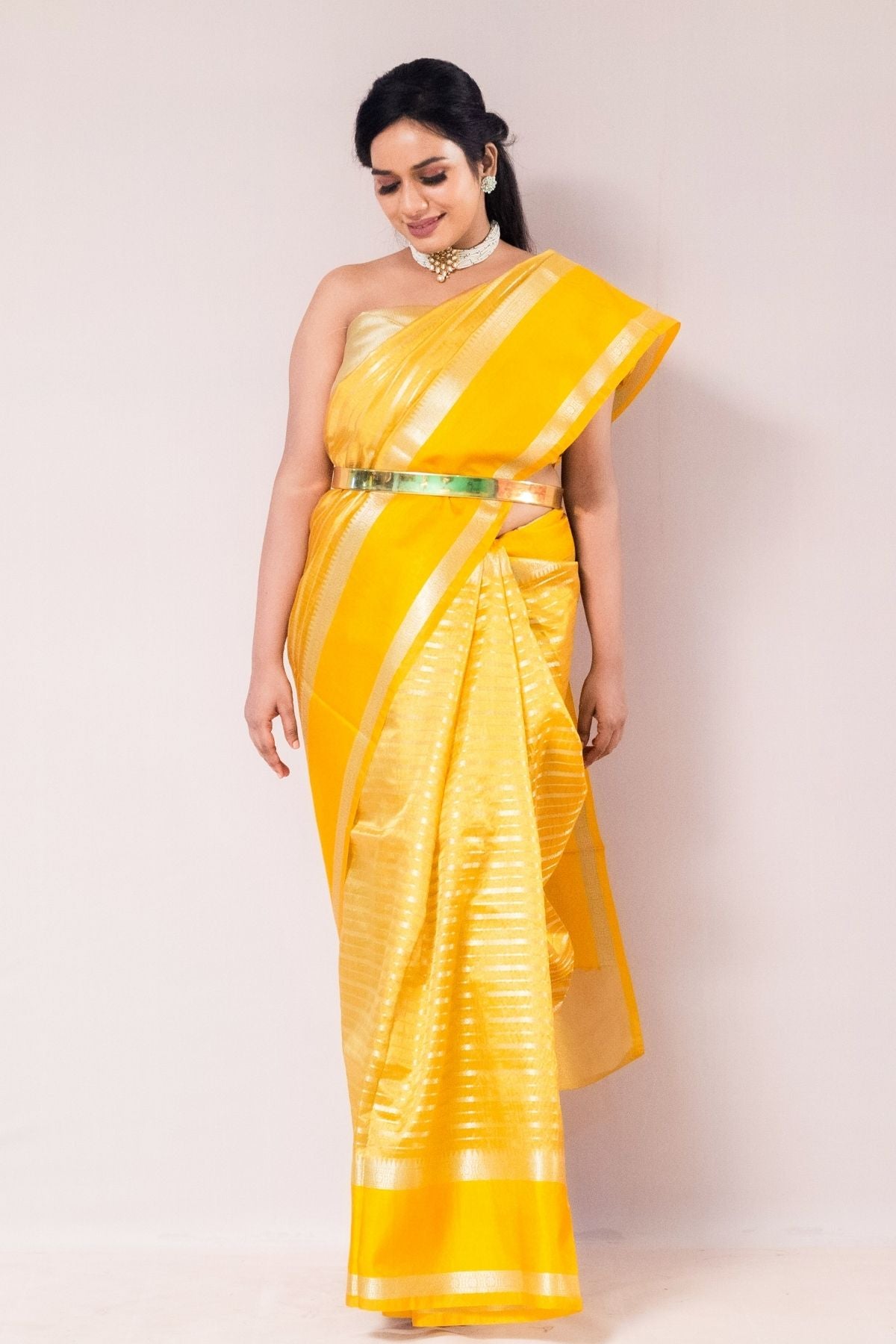 Yellow Tissue Banarasi Weave Saree