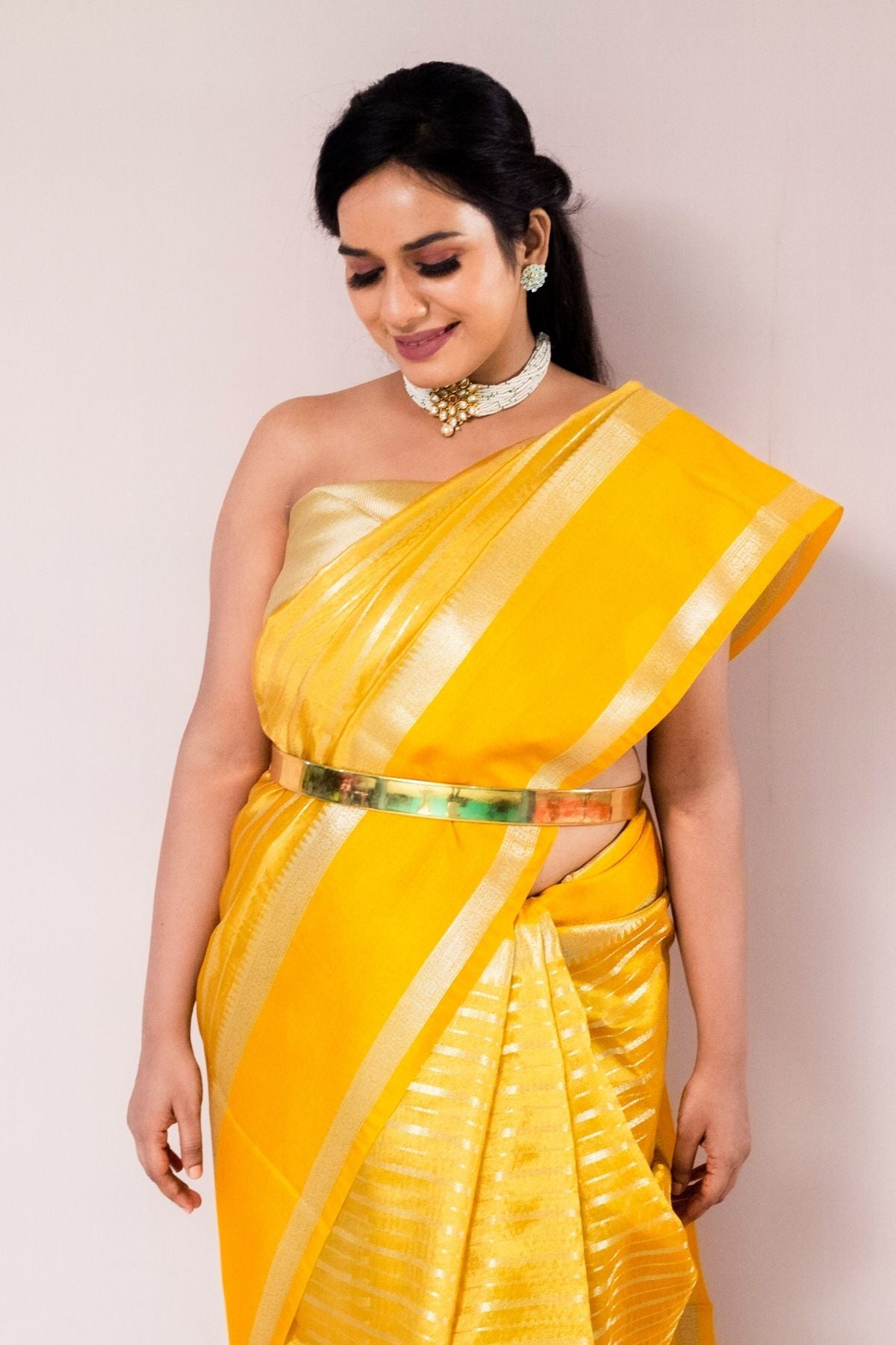 Yellow Tissue Banarasi Weave Saree