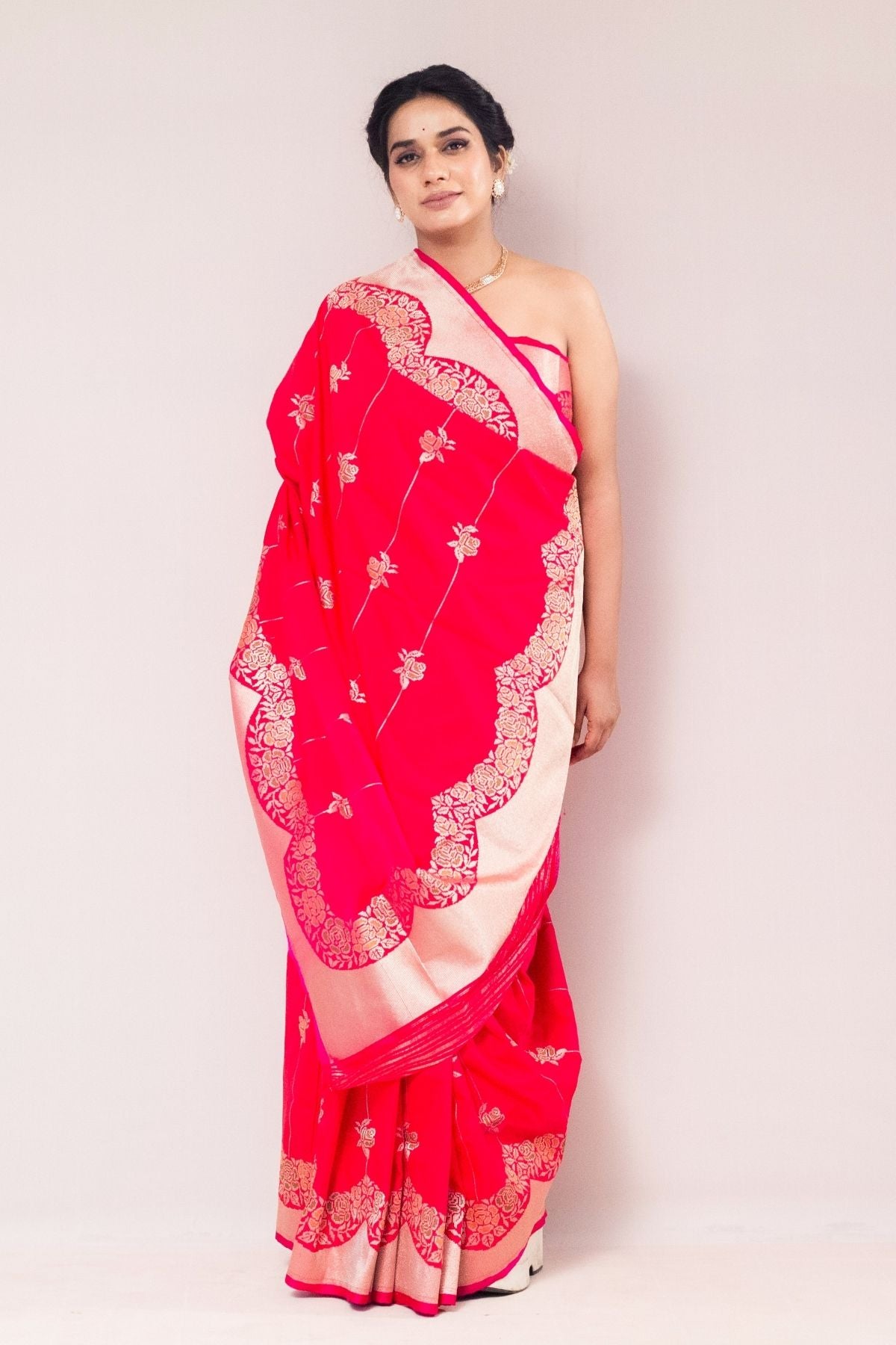 Red Blended Silk Saree