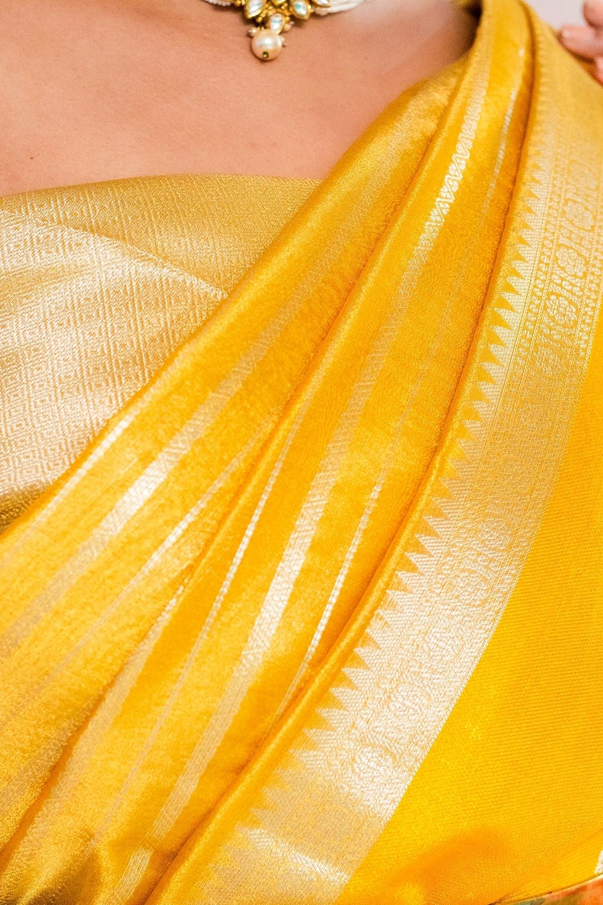 Yellow Tissue Banarasi Weave Saree