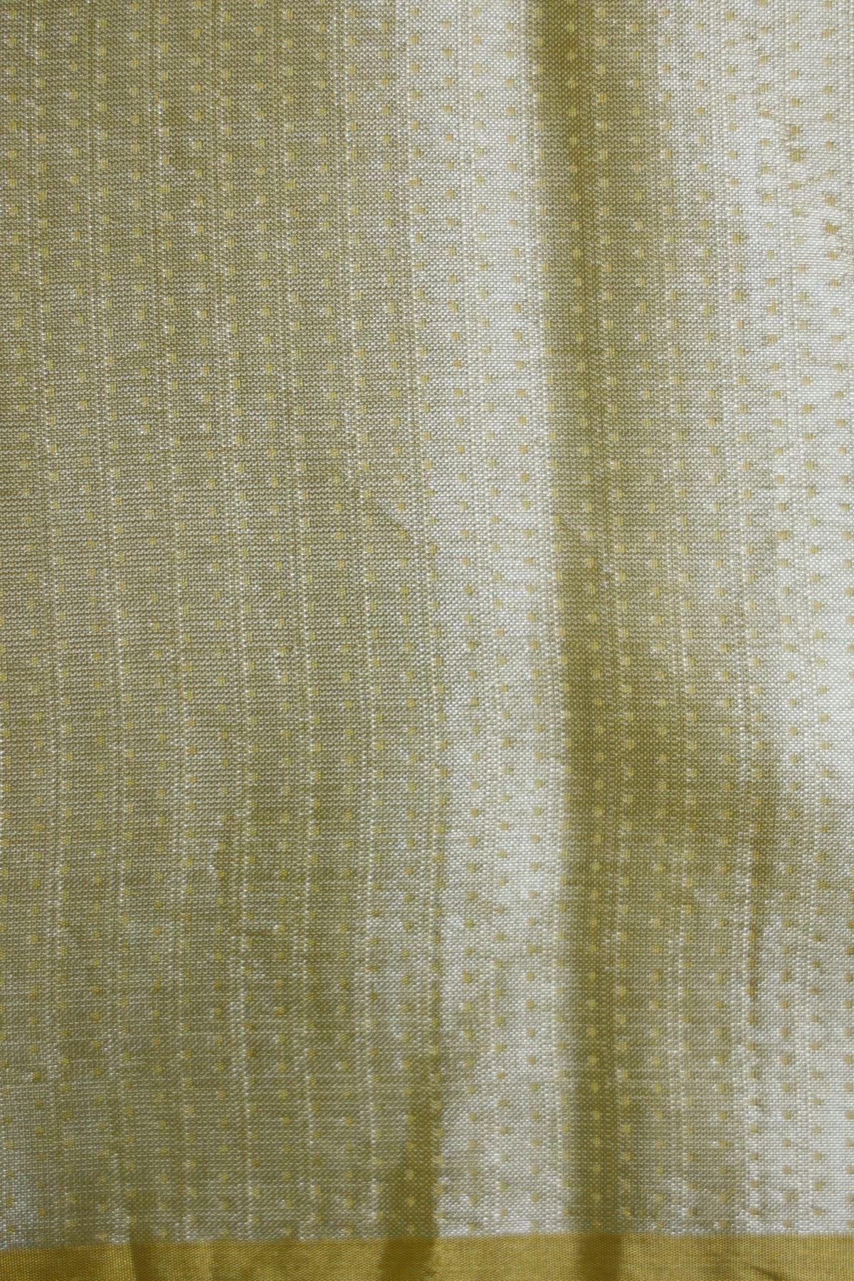 Light Yellow Silver Tissue Strip Silk Saree