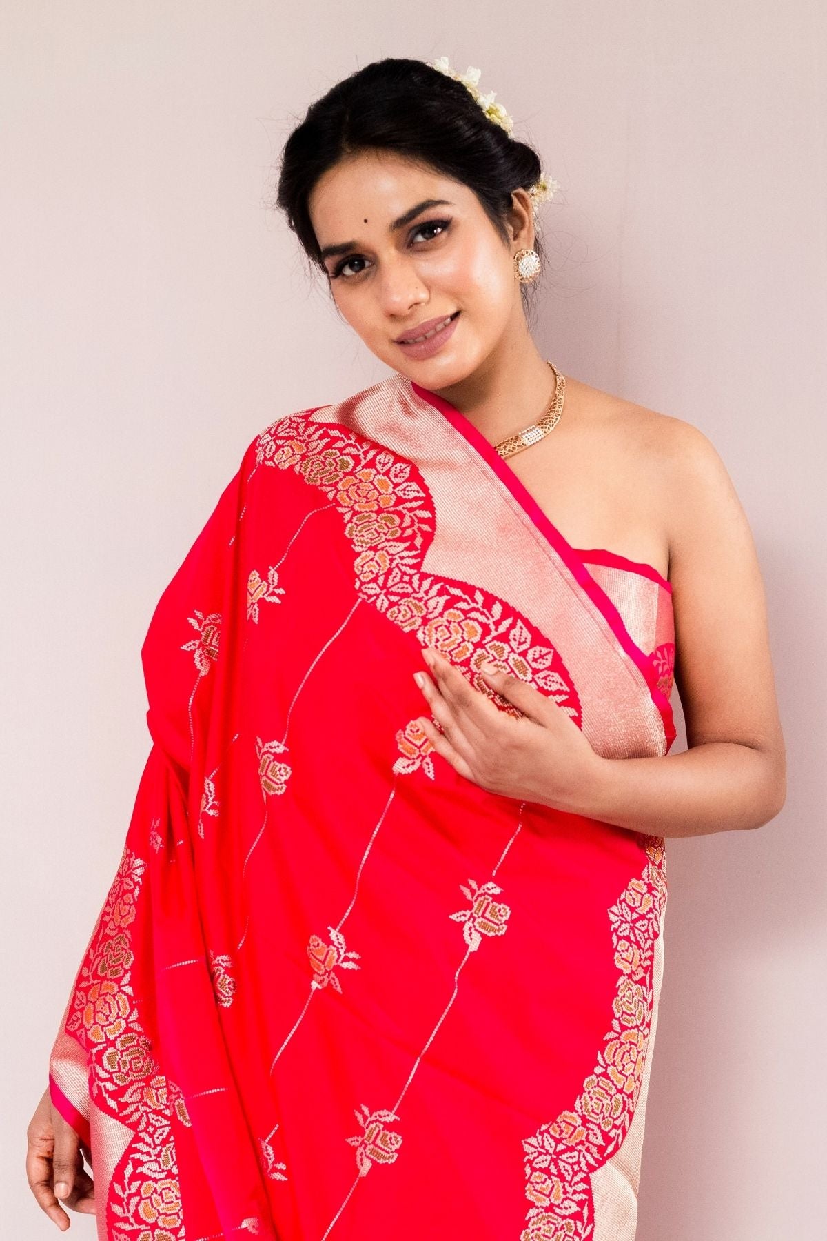 Red Blended Silk Saree