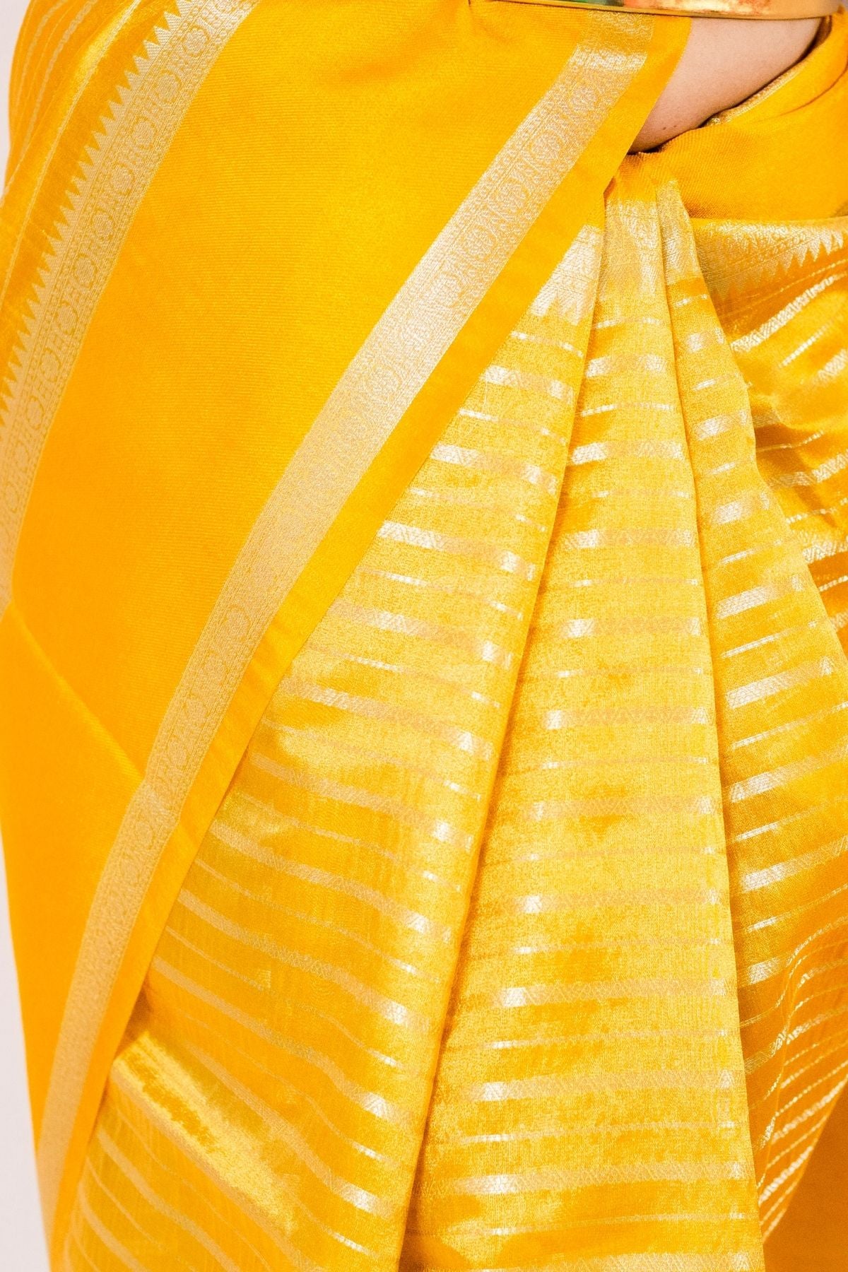 Yellow Tissue Banarasi Weave Saree