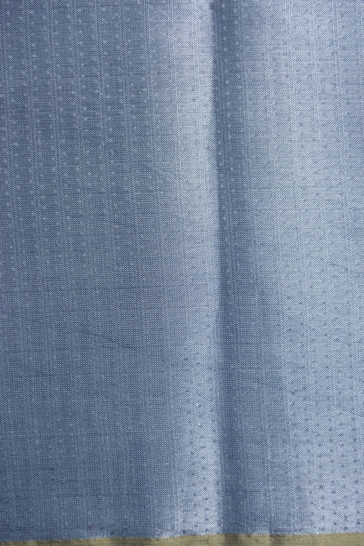 Grey Silver Tissue Strip Silk Saree