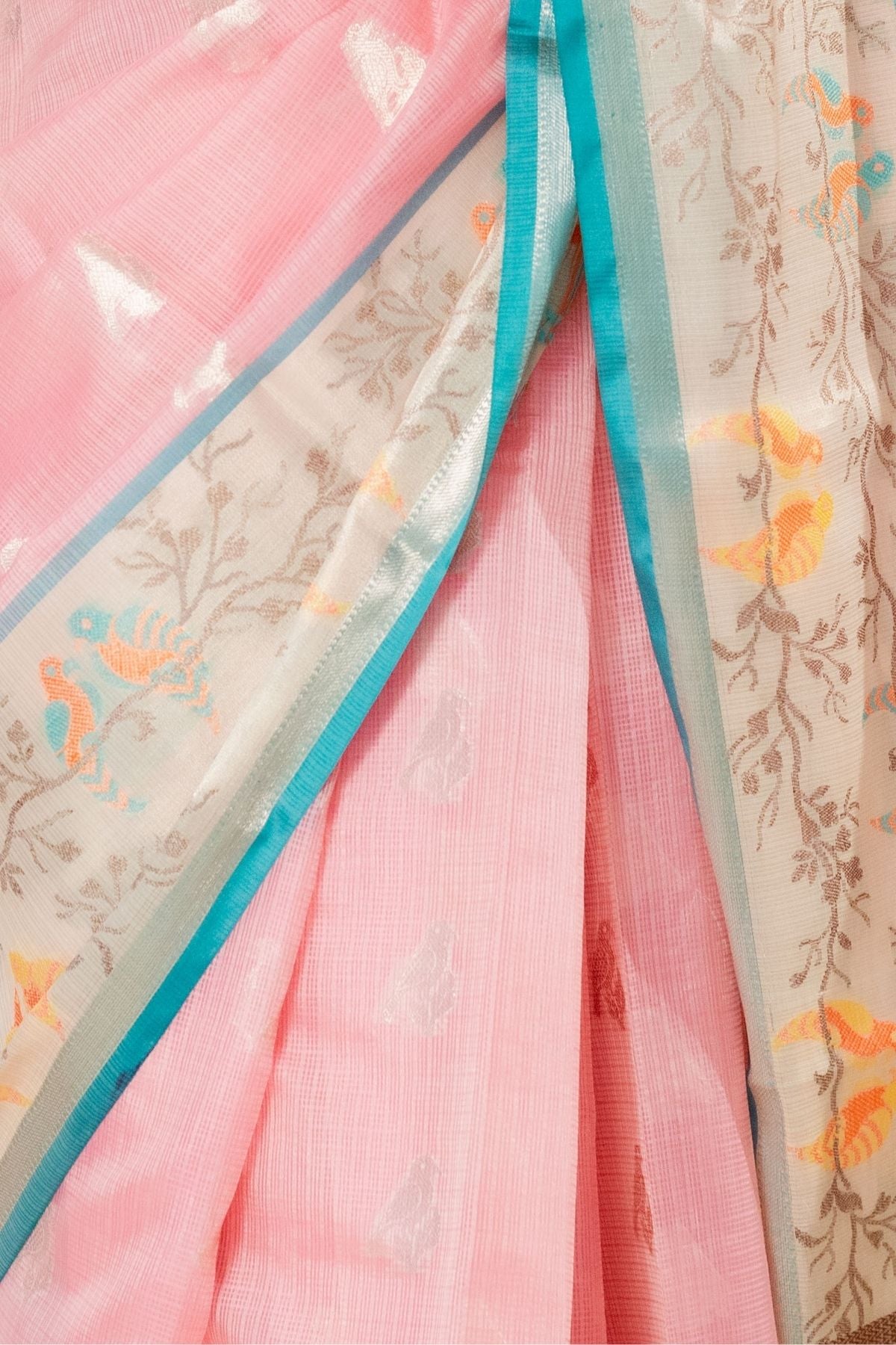 Light Pink Tissue Weave Saree