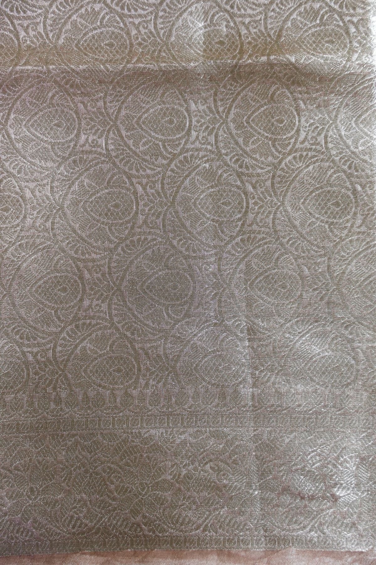 Dusty Pink Silver Tissue Silk Saree