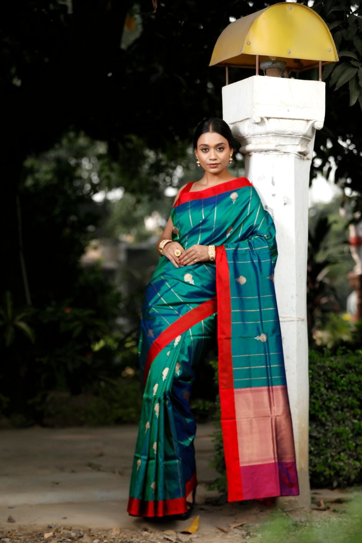 Rama Green Katan Kadwa Silk Saree