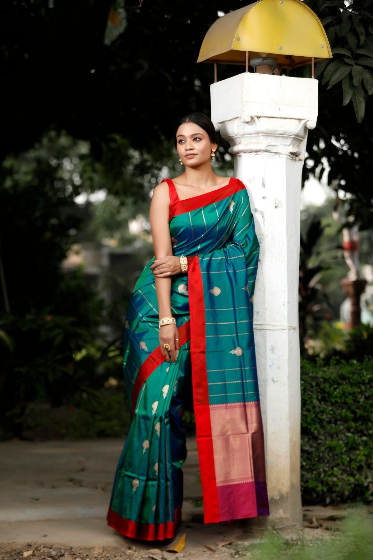 Rama Green Katan Kadwa Silk Saree
