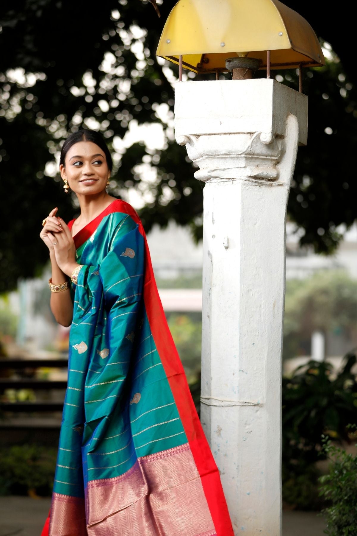 Rama Green Katan Kadwa Silk Saree