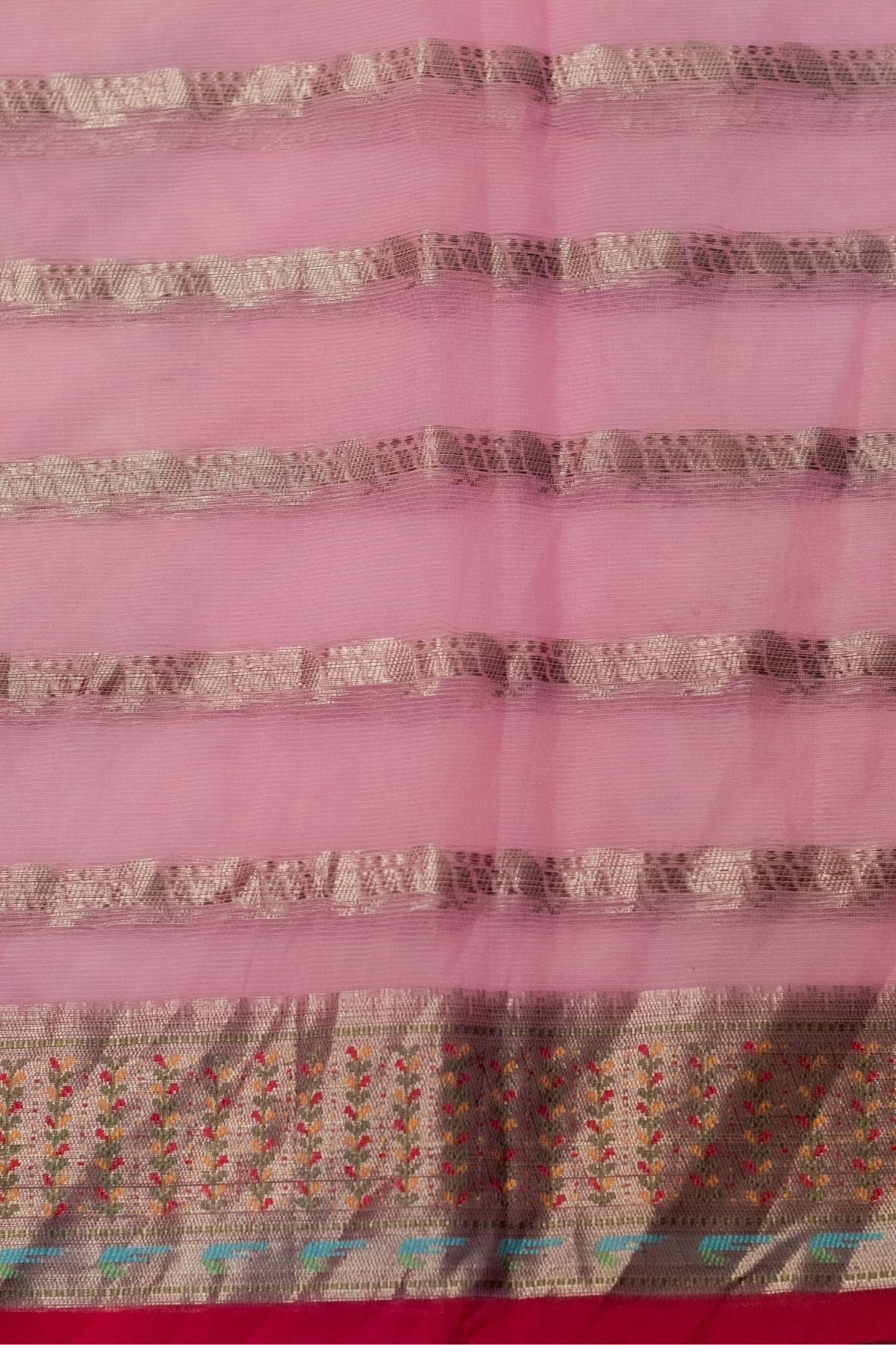 Peach Tissue Paithani Weave Saree