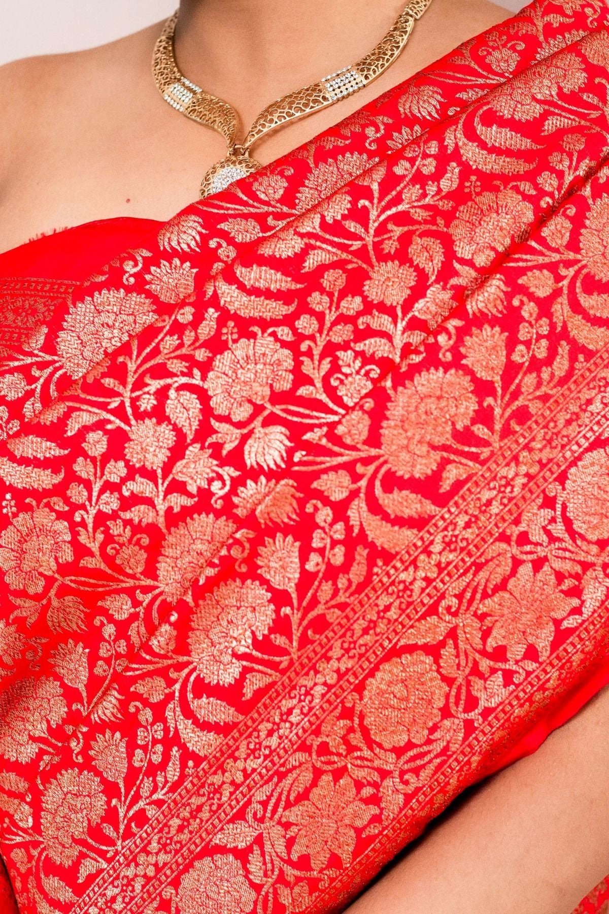 Red Blended Silk Saree