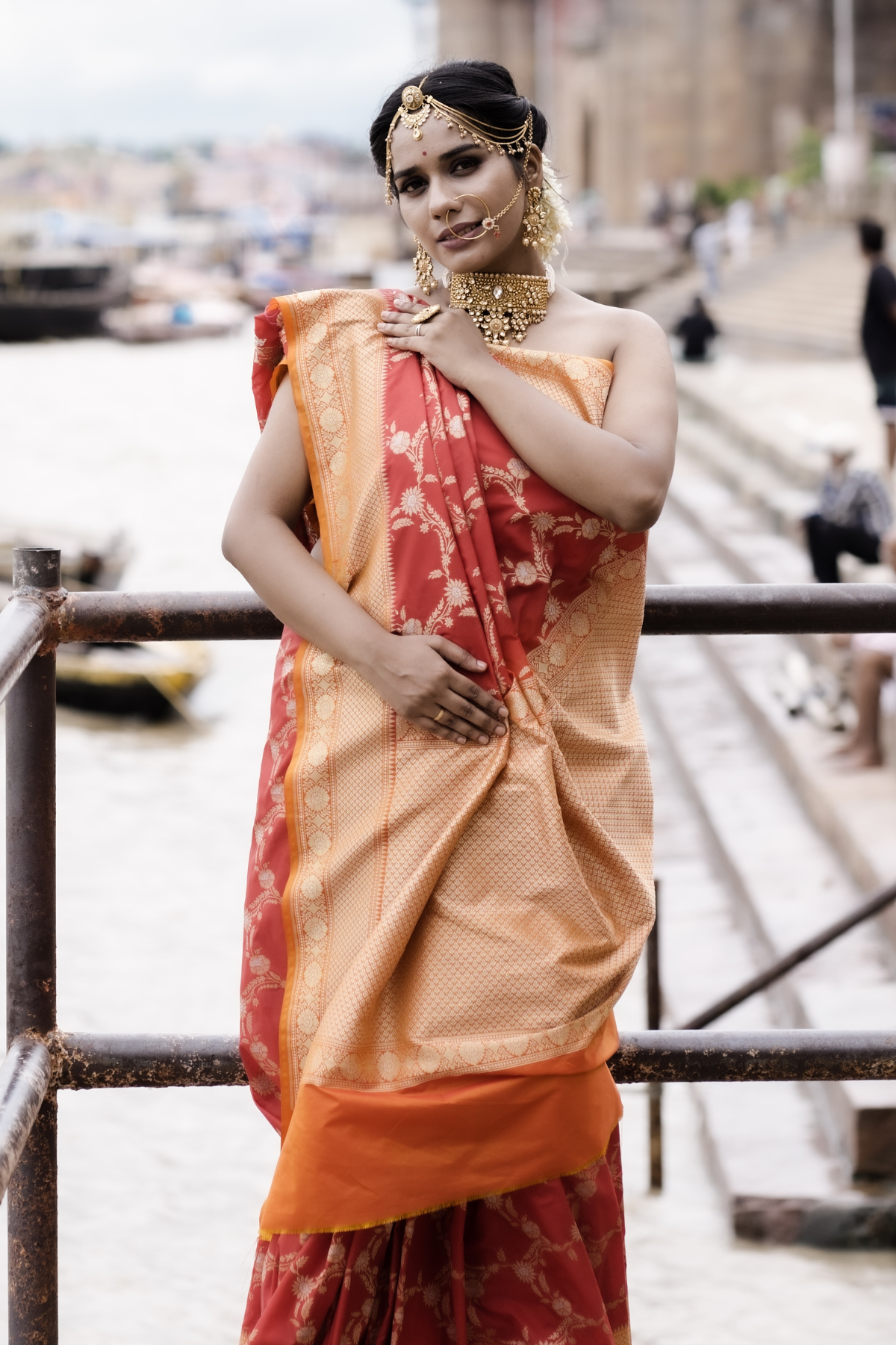 Orange Blended Silk Saree