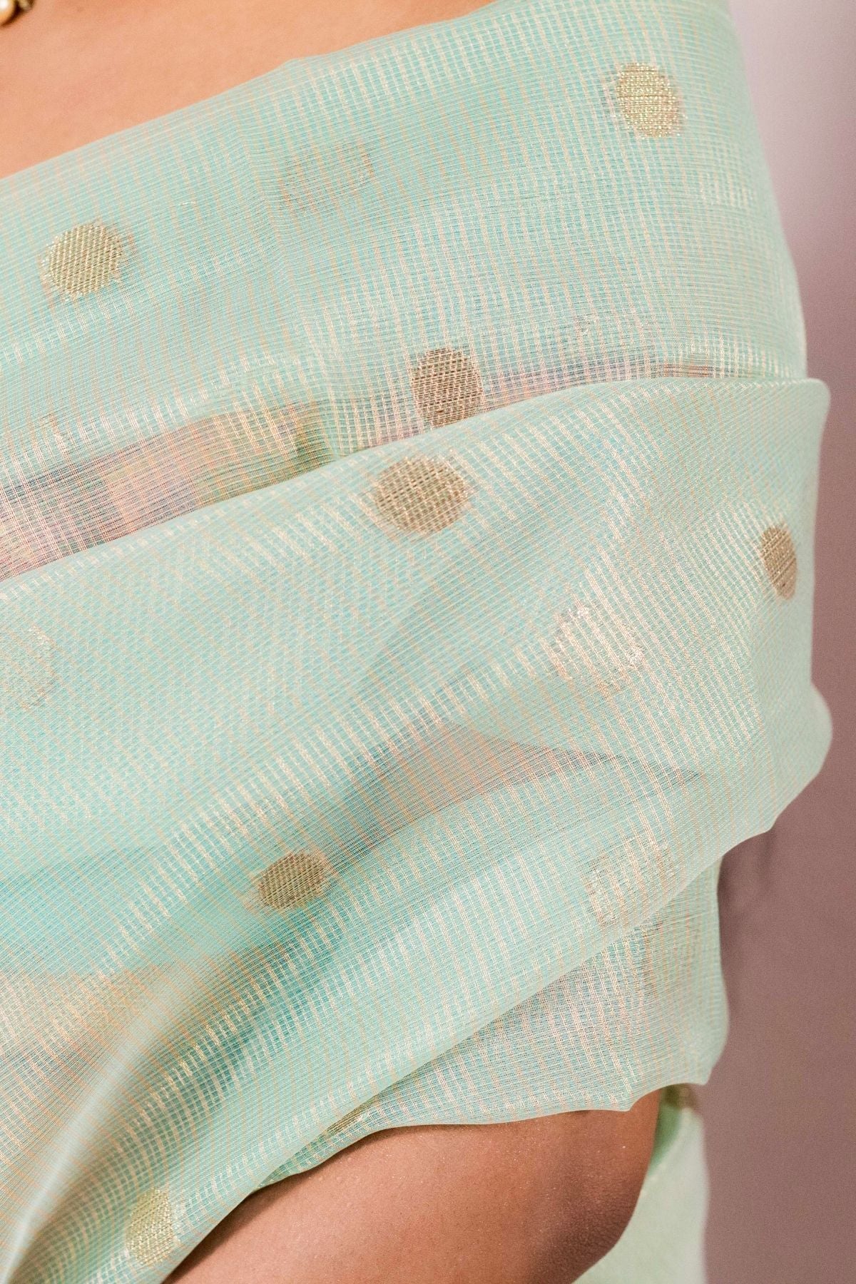 Pista Green Tissue Paithani Weave Saree