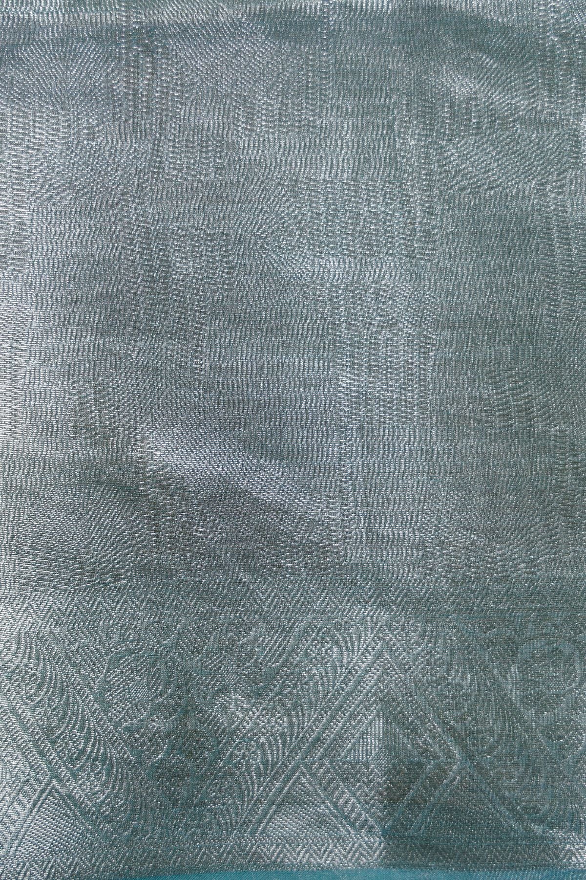 Aqua Green Tissue Silk Saree