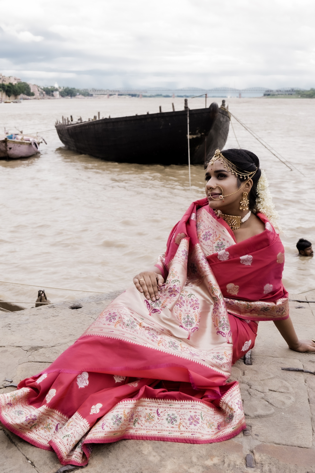 Fuchsia Pink Blended Silk Saree