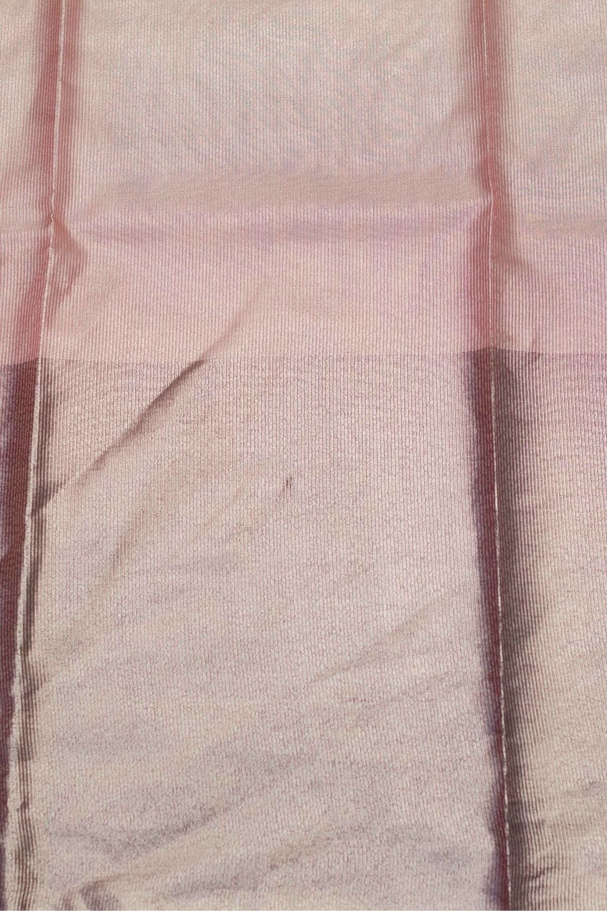 Pink Plain Tissue Weave Saree