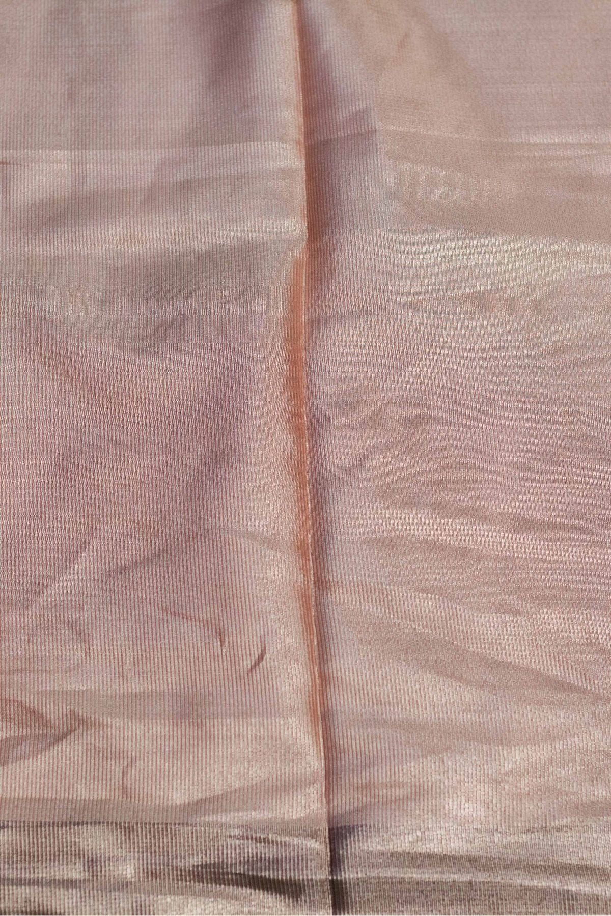 Light Orange Plain Tissue Saree