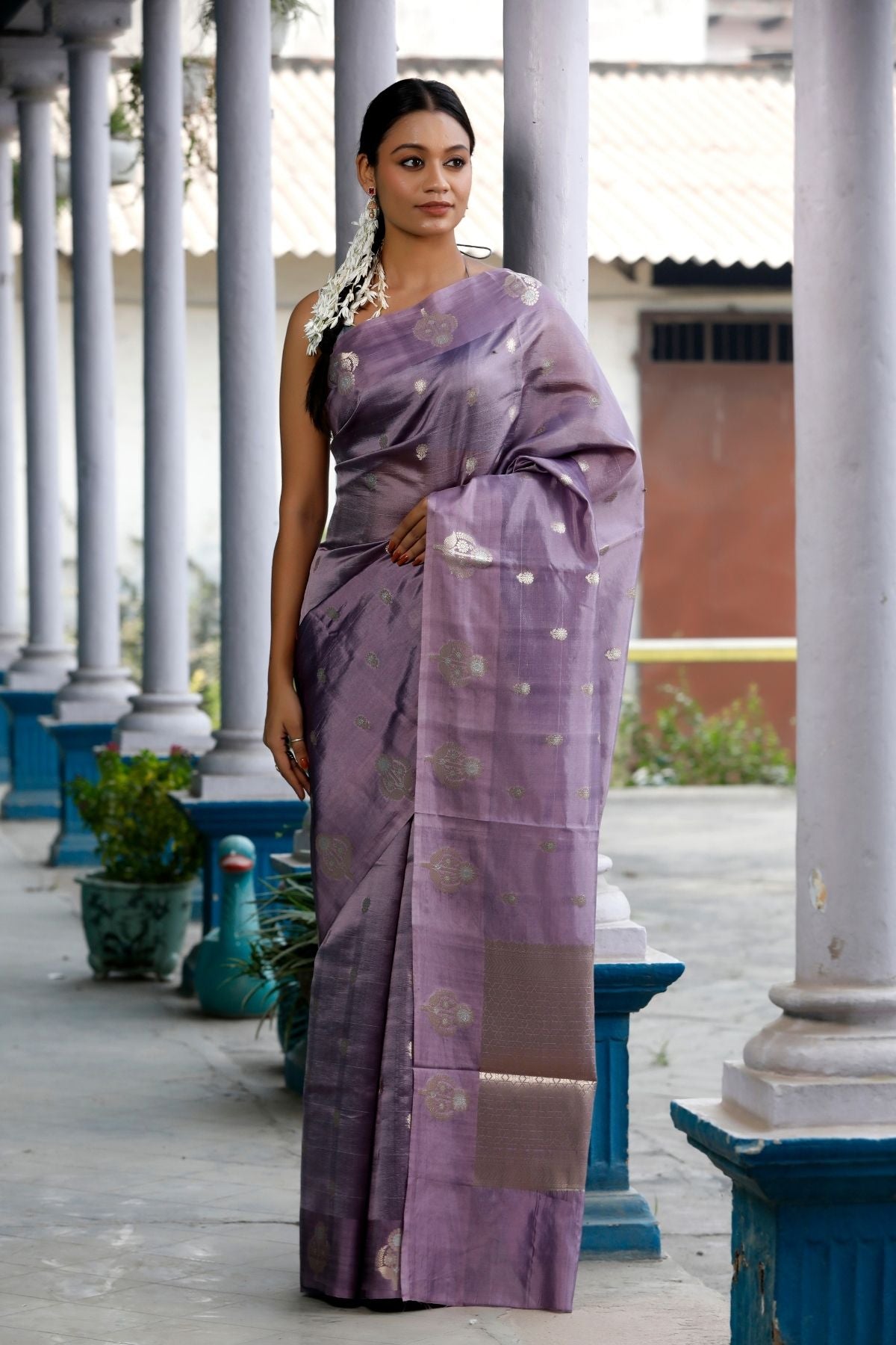 Mauve Mango Silk Saree