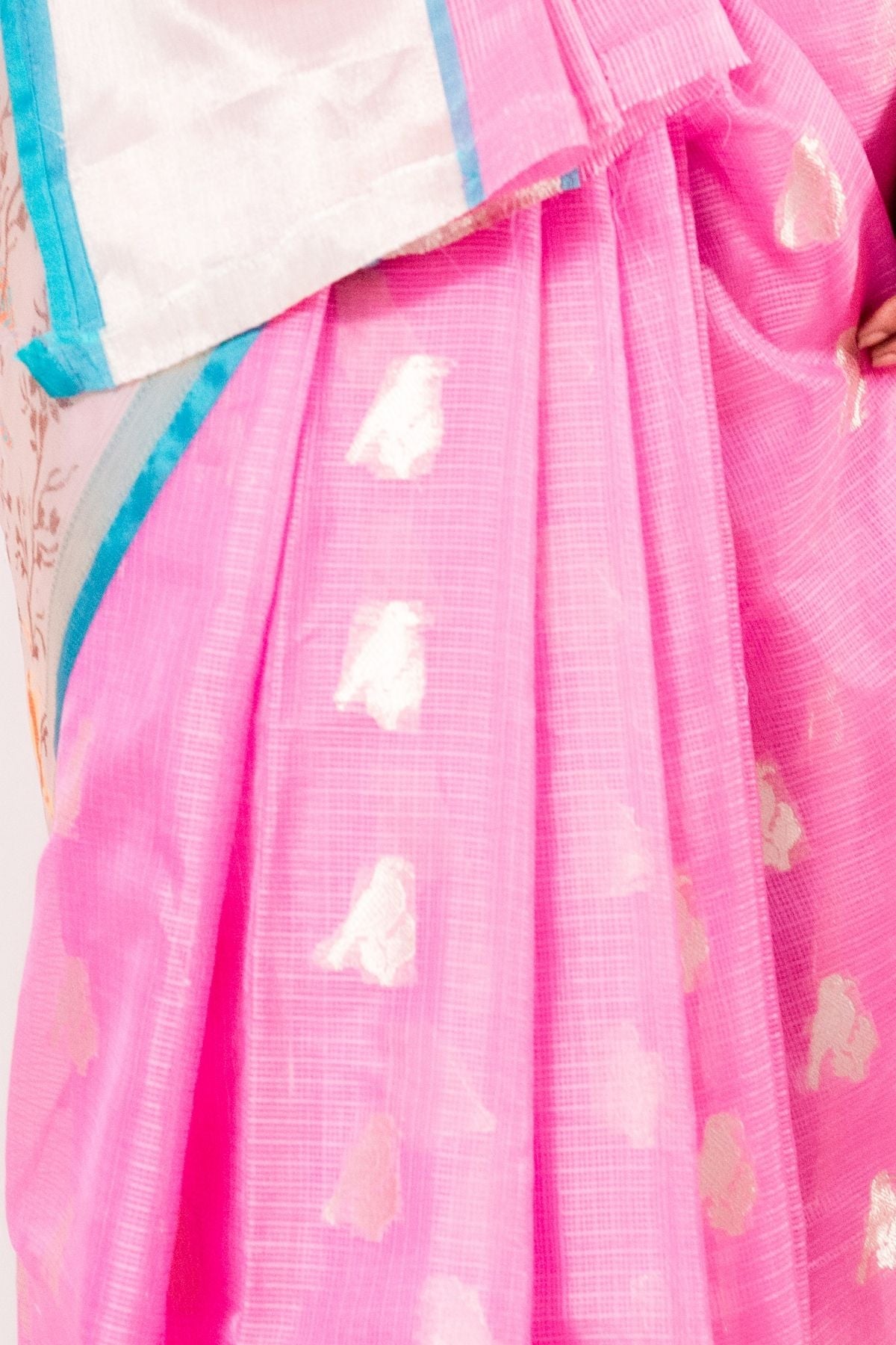 Pink Tissue Weave Saree