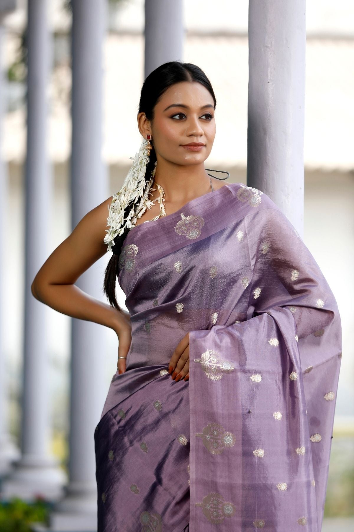 Mauve Mango Silk Saree