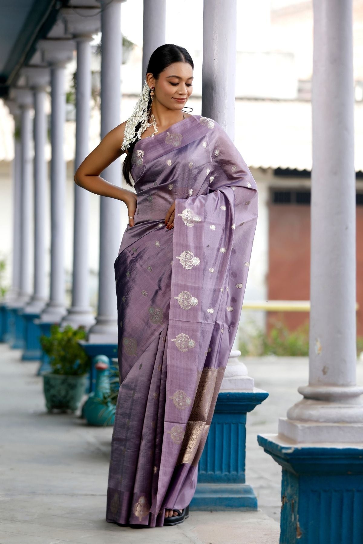 Mauve Mango Silk Saree