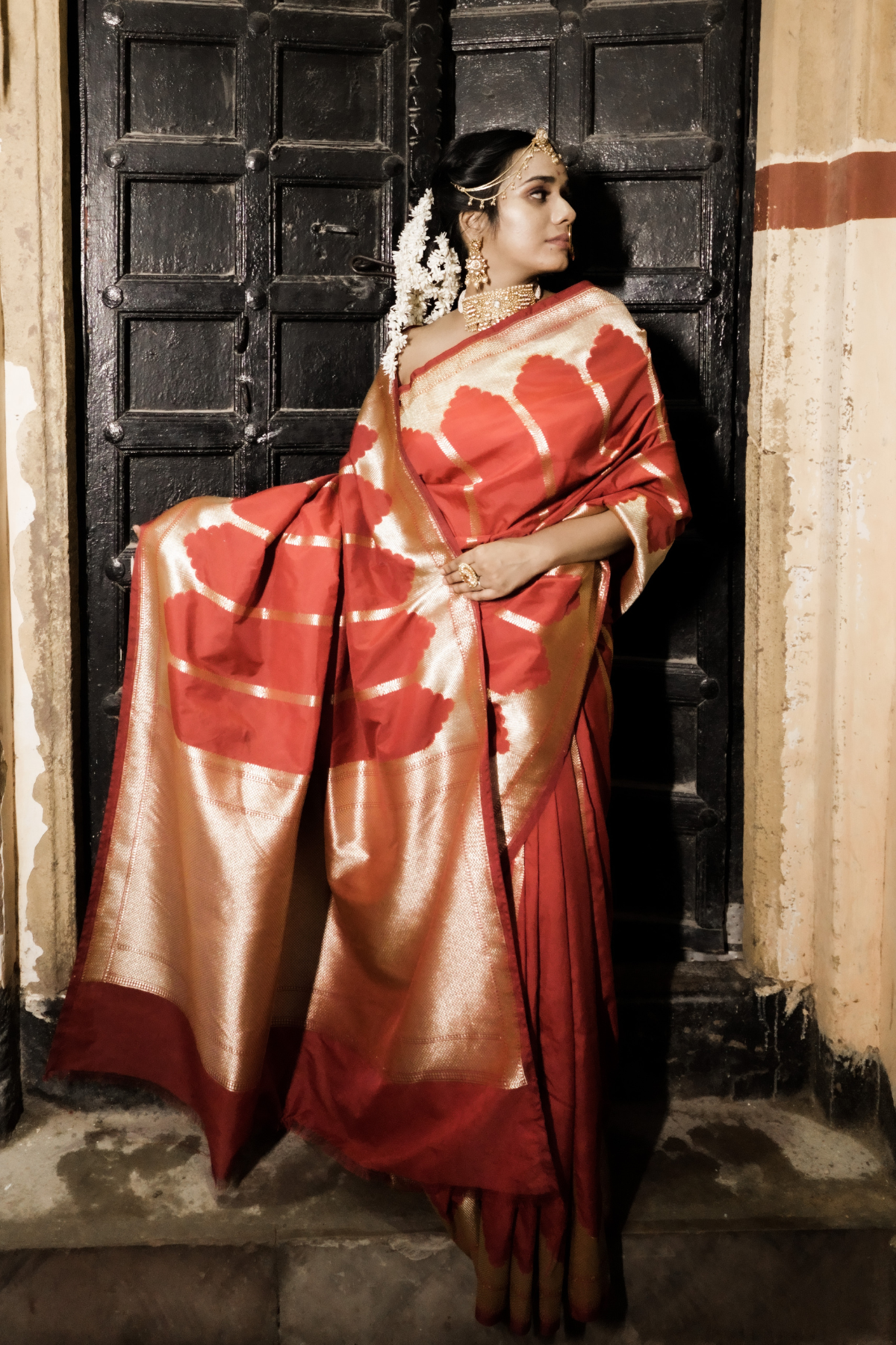 Red Blended Silk Saree