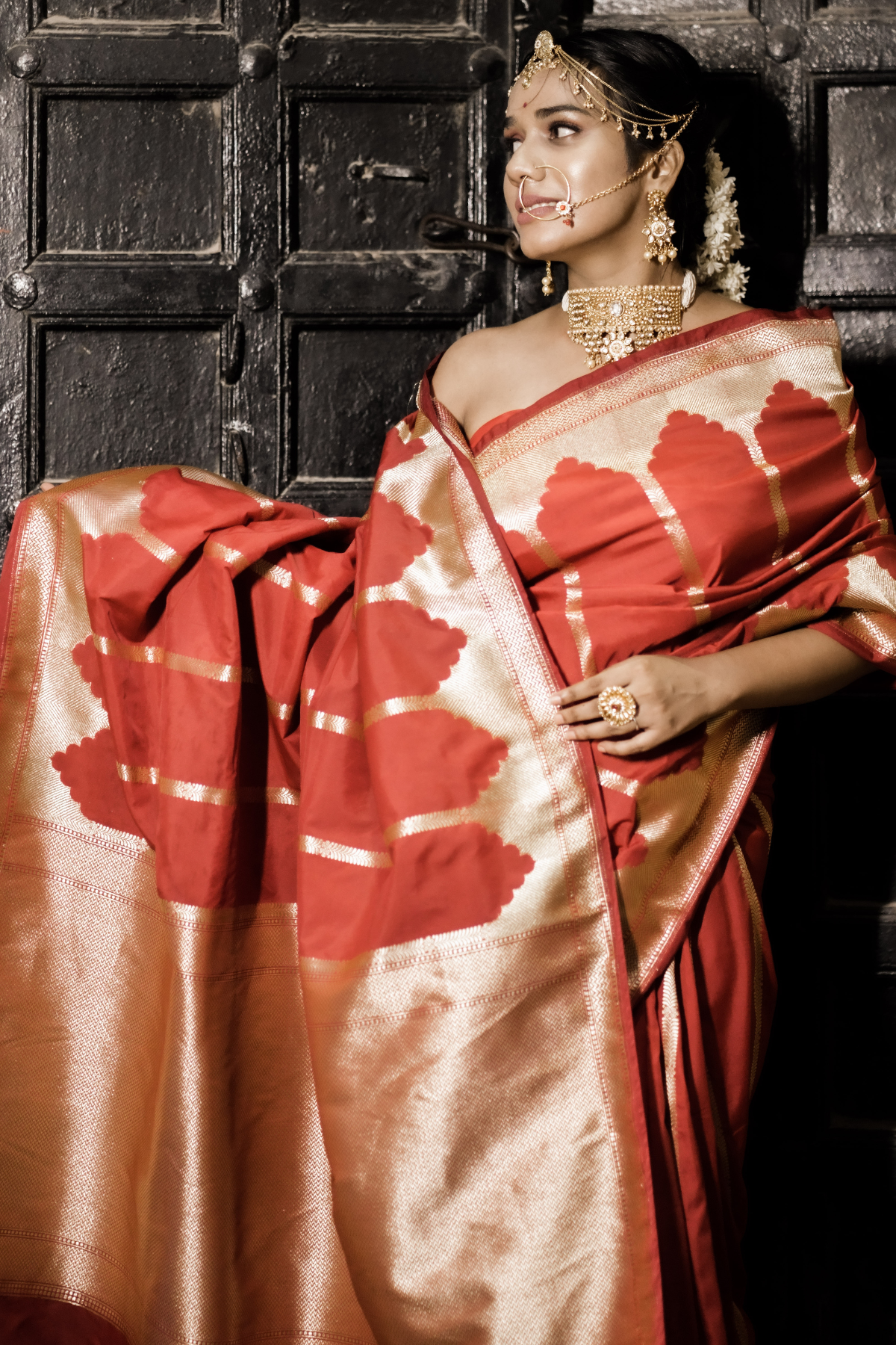 Red Blended Silk Saree