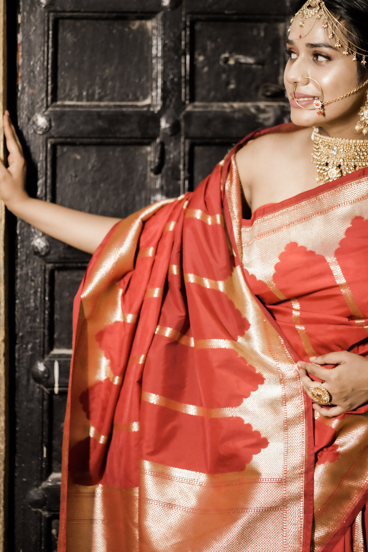 Red Blended Silk Saree