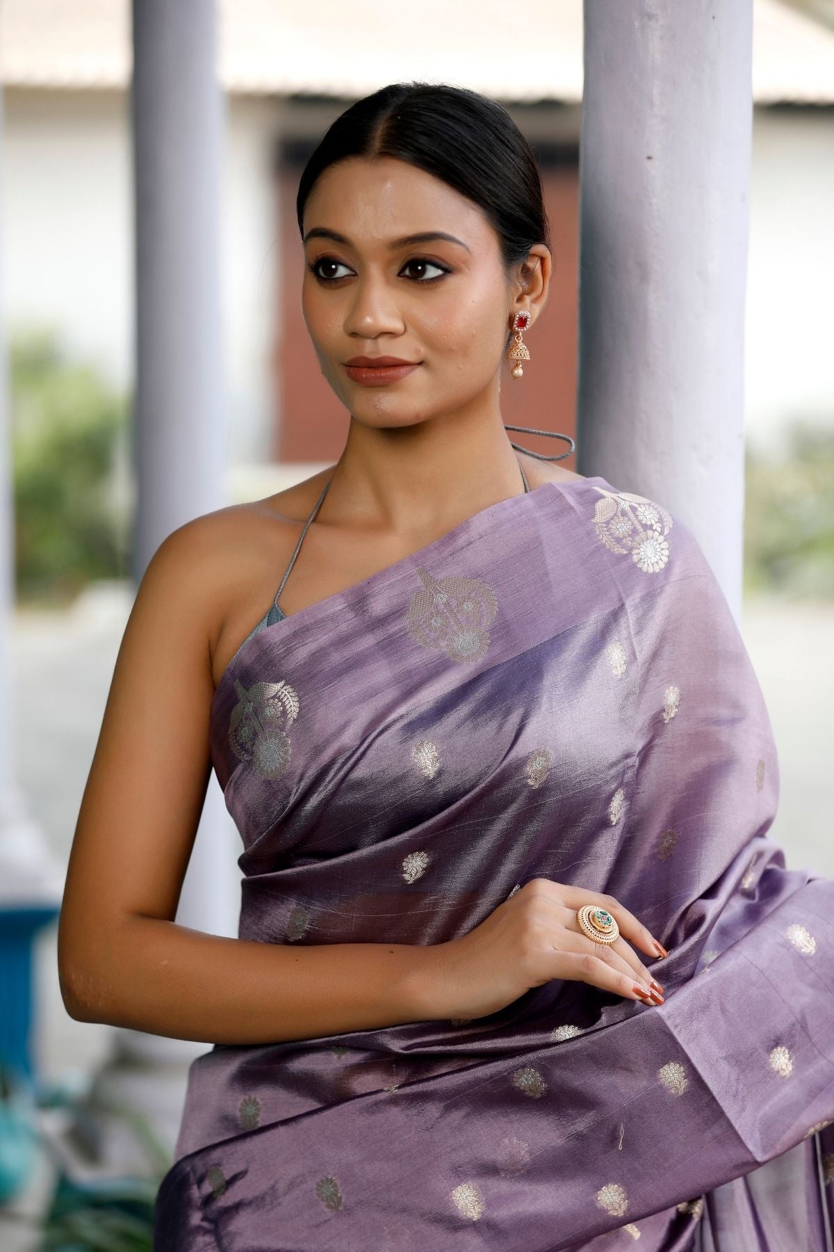 Mauve Mango Silk Saree