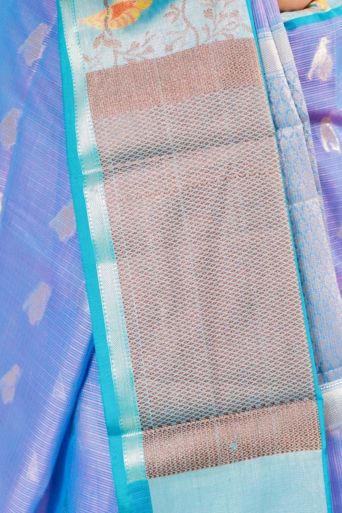 Indigo Blue Tissue Weave Saree