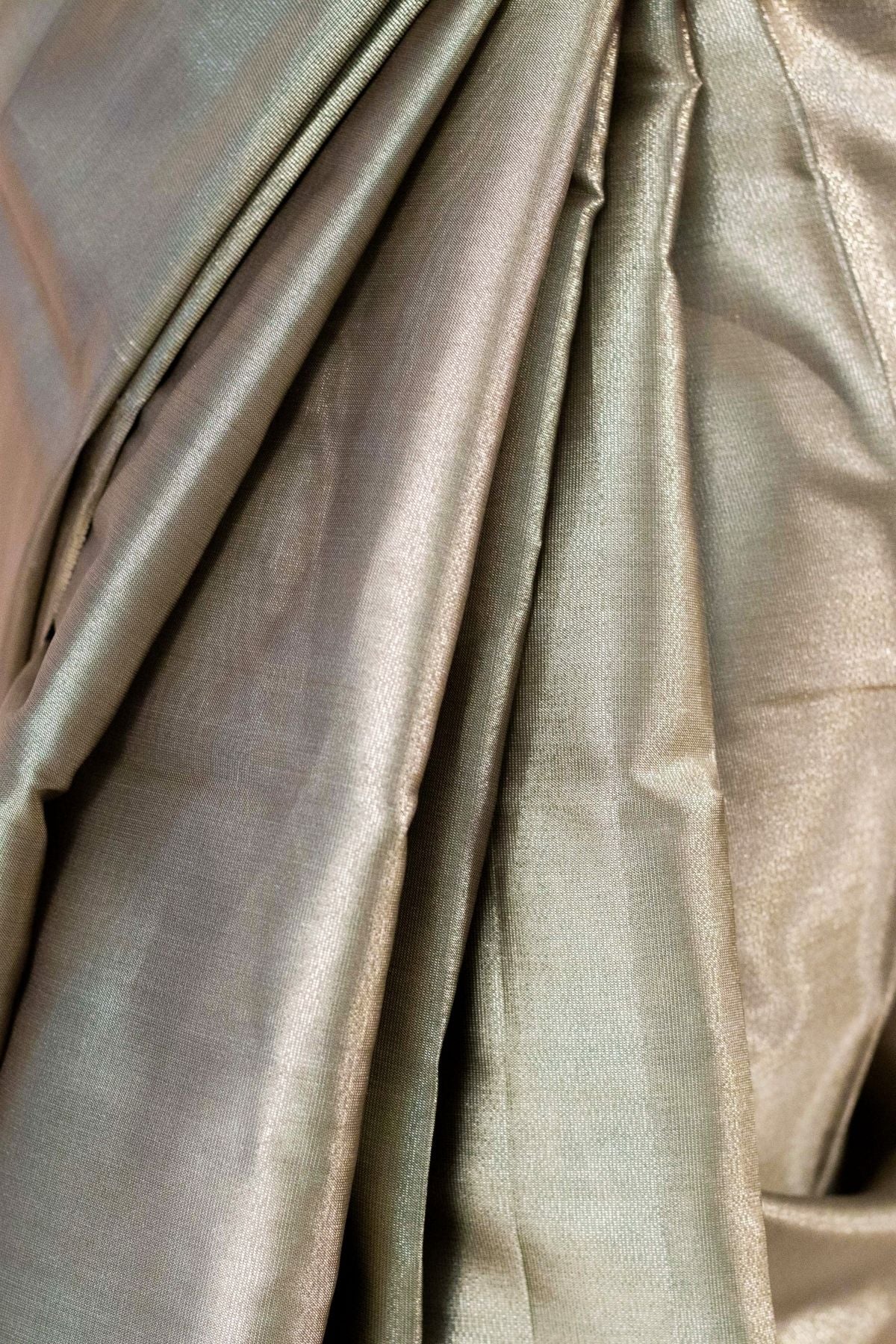 Charcoal Black Plain Tissue Saree