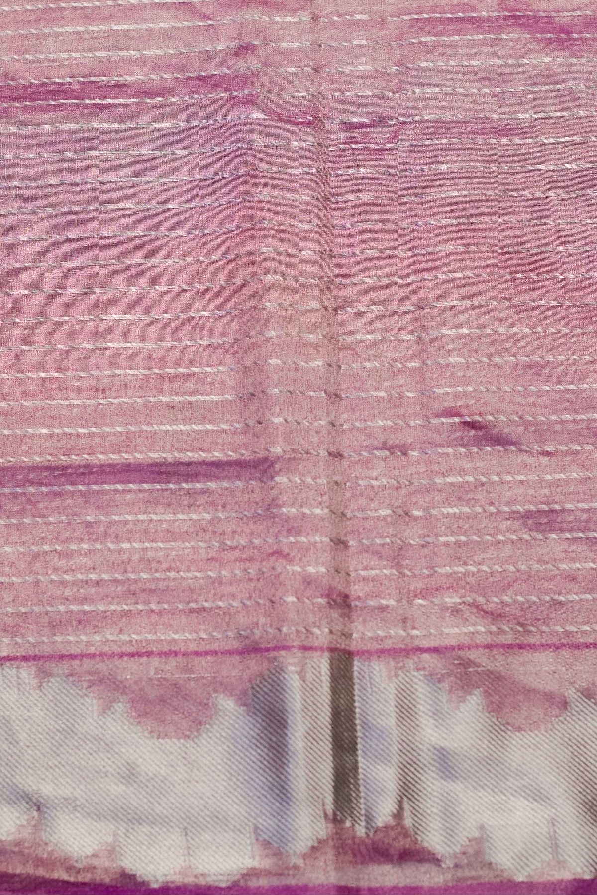 Purple Tissue Strip Weave Saree