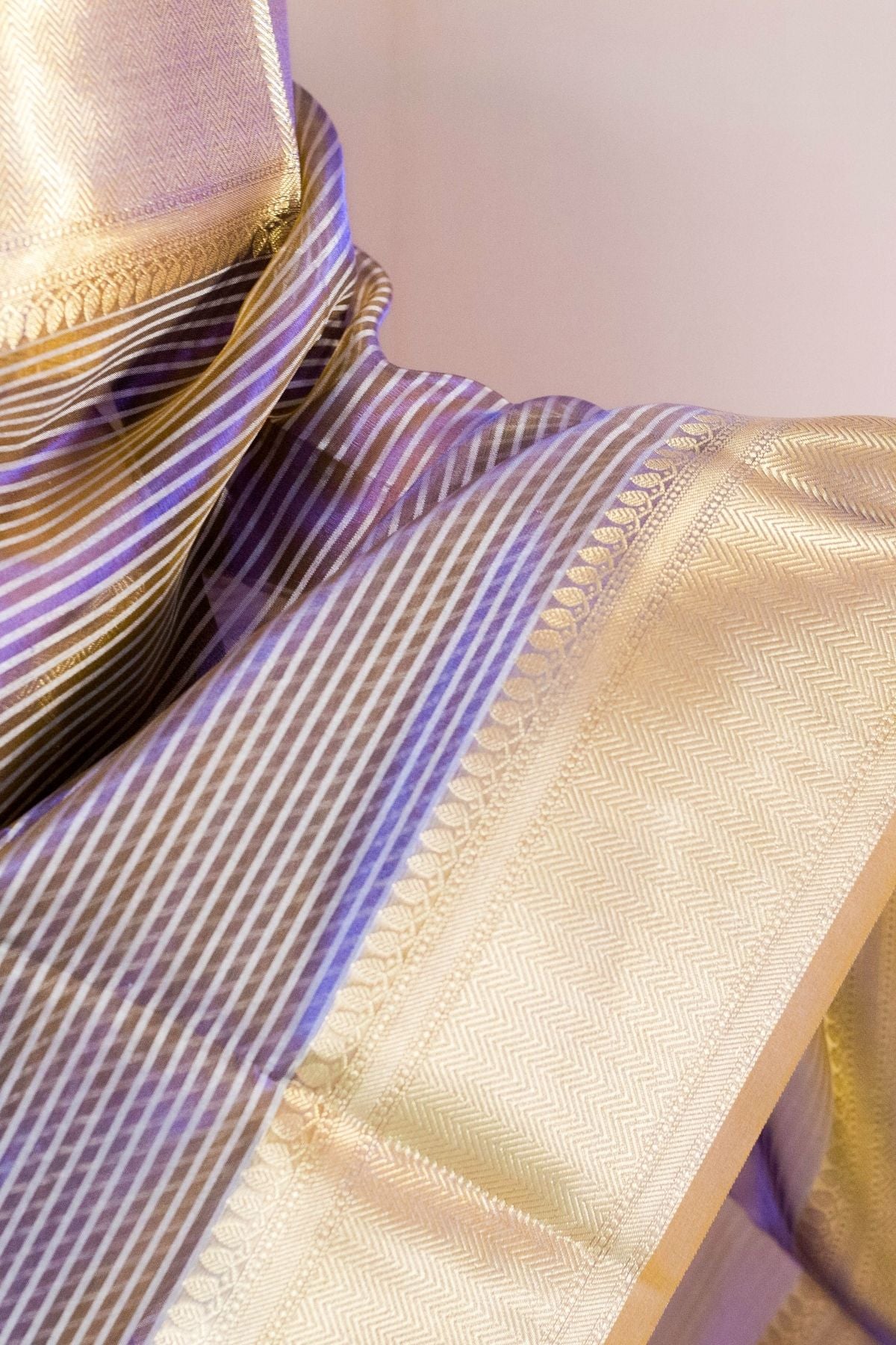 Royal Blue Tissue Strip Saree