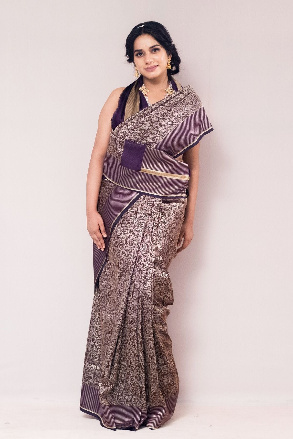 Black Blended Silk Saree