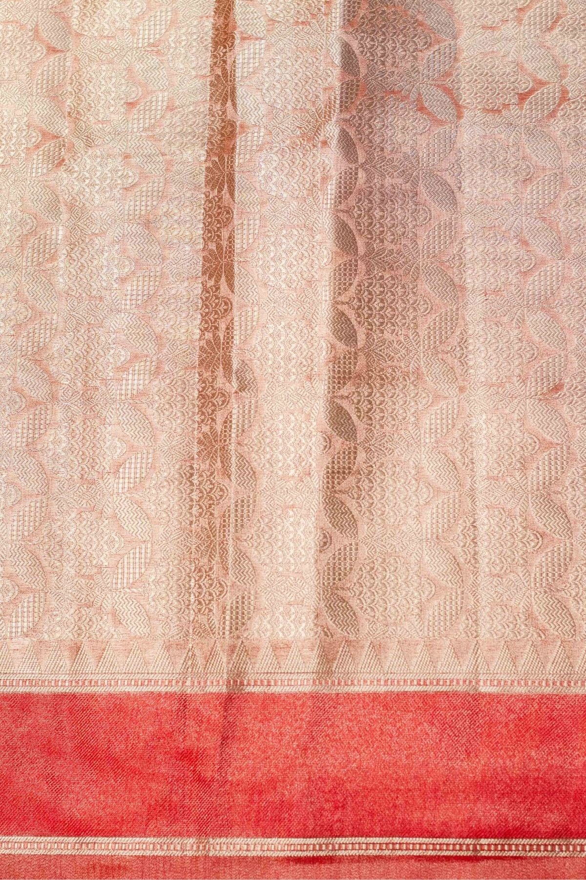 Red Tissue Jaquard Weave Saree