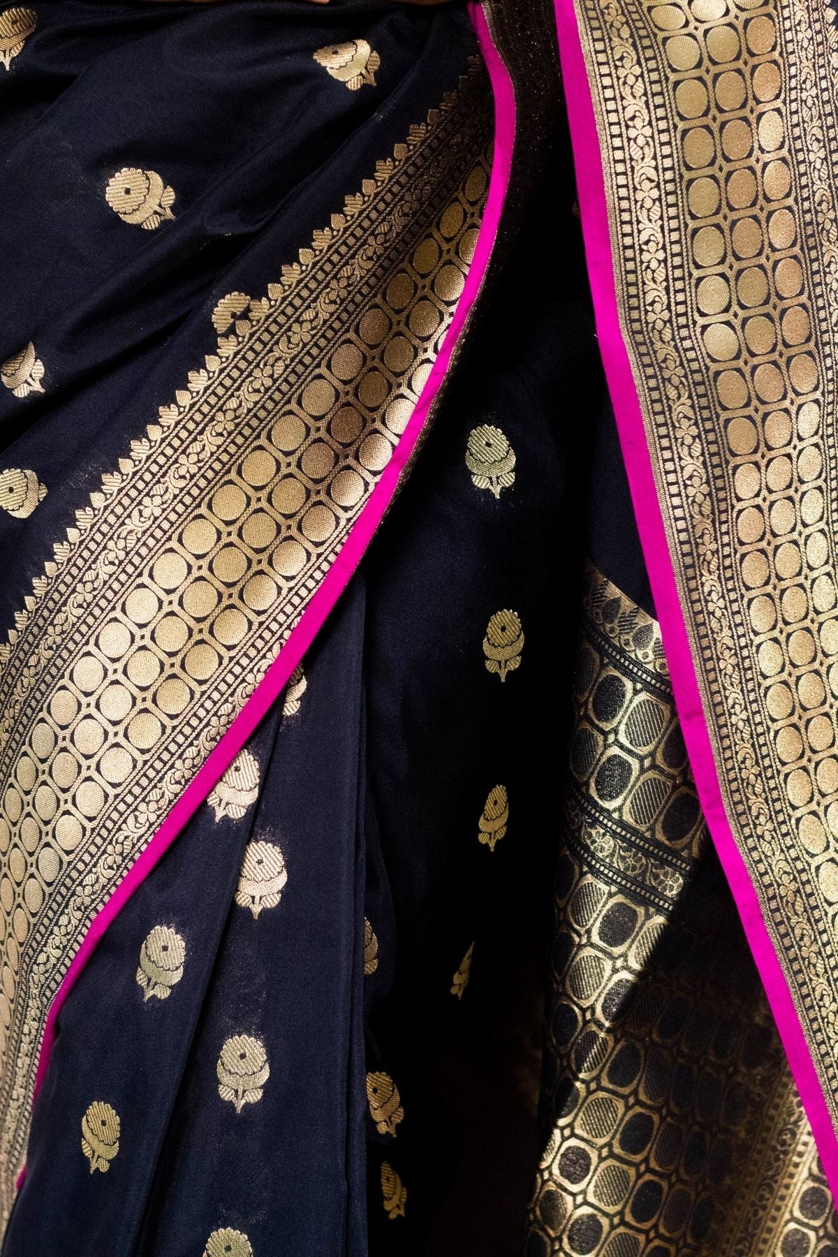 Black Blended Silk Saree